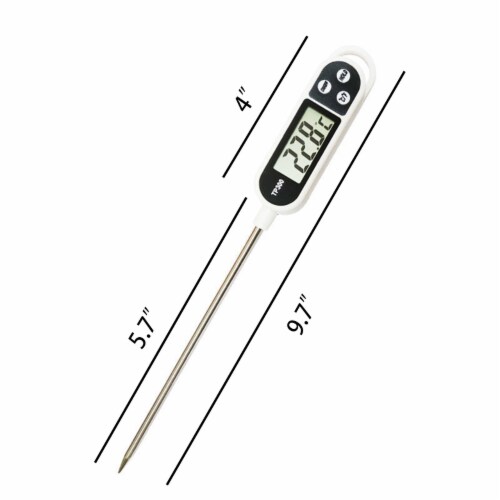 Digital Food Thermometer with Stainless Steel Sensor - Black