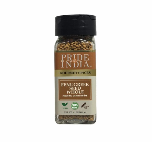 Natural Fenugreek Seed Whole, 1.7 oz (48 gm) Dual Sifting Jar Perspective: front