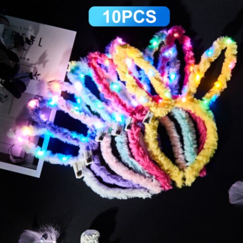 Easter Headwear Led Bunny Glowing Rabbit Ears Headbands Party
