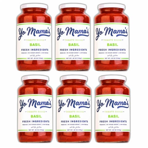 Yo Mama's Foods Keto Tomato Basil Pasta and Spaghetti Sauce - Pack of - 6 Perspective: front