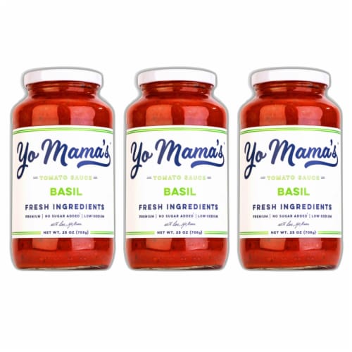 Yo Mama's Foods Keto Tomato Basil Pasta and Spaghetti Sauce - Pack of - 3 Perspective: front