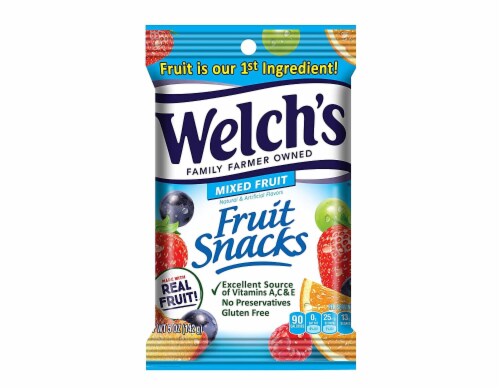 Welch's Fruit Snacks, Mixed Fruit, Gluten Free, 5 oz Bags (Pack of 12) Perspective: front