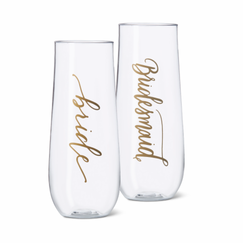 Stemless Plastic Champagne Flutes - 12 Ct.