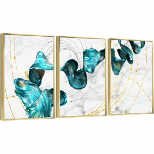 framed-canvas-wall-paintings-abstract-blue-ribbon-poster-aesthetic