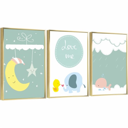 Framed Canvas Wall Paintings - Kids Canvas - Aesthetic Prints for Living Room Bedroom Office Perspective: front