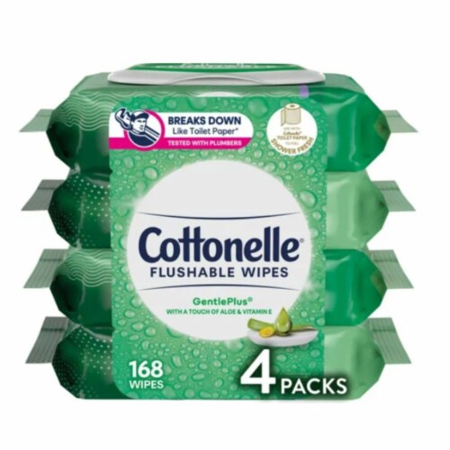 Cottonelle GentlePlus Flushable Wet Wipes Perspective: front