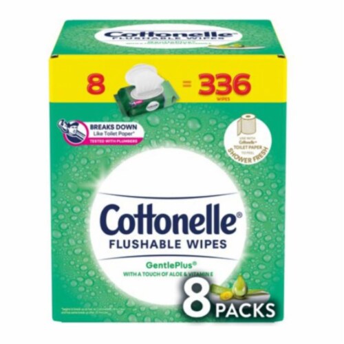 Cottonelle GentlePlus Flushable Wet Wipes Perspective: front