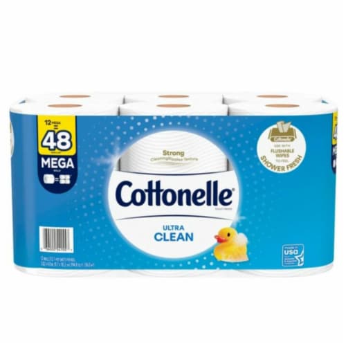 Cottonelle Ultra Clean Toilet Paper, Strong Toilet Tissue Mega