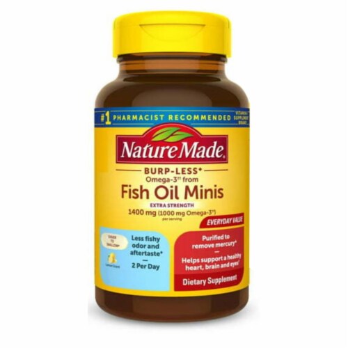 Burp Less Omega 3 Fish Oil Supplements, 80 Softgets - Kroger