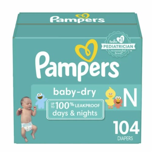 Pampers Baby Dry Diapers Newborn 104 Diapers Pay Less Super