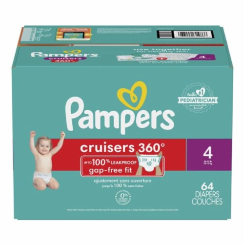 Diapers Pull On Cruisers 360° Fit Disposable Baby Diapers with Stretchy  Waistband, 64 Diapers - City Market