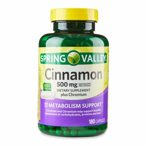 Spring valley cinnamon plus chromium capsules dietary supplement 500