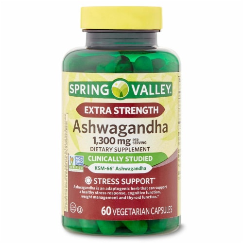 Spring Valley Extra Strength Ashwagandha Dietary Supplement; 1300 Mg