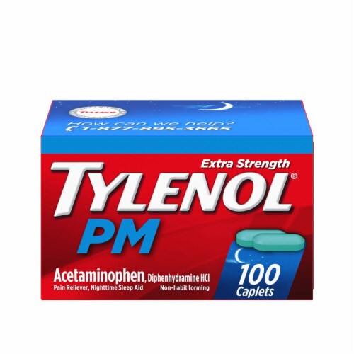 PM Extra Strength Pain Reliever & Sleep Aid Caplets Perspective: front