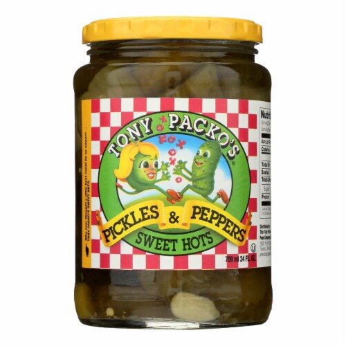 Tony Packo's, Pickles & Peppers, Sweet Hots - Case of 12 - 24 OZ Perspective: front