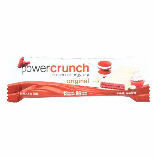 Power Crunch Protein Energy Bar Red Velvet - Case of 12 - 1.4 OZ Perspective: front