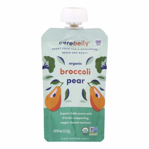 Cerebelly - Puree Broccoli Pear - Case of 6-4 OZ Perspective: front