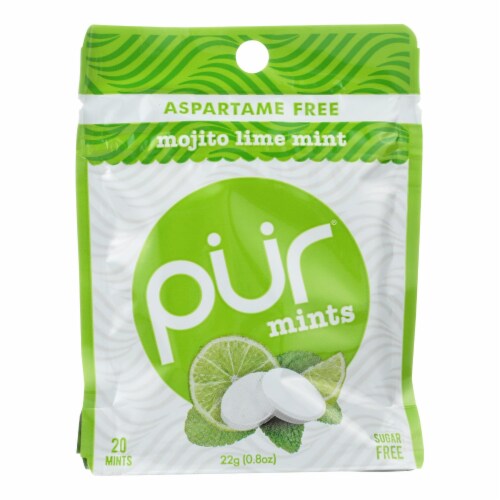 Pur Gum Mint - Mojito Lime - Case of 12 - 22 Gram Perspective: front