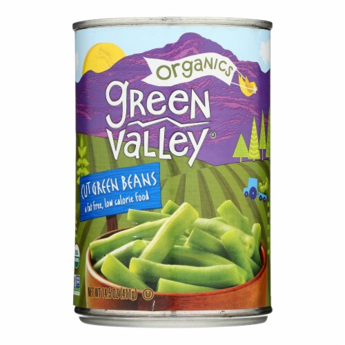 Green Valley Organics - Green Beans Cut - Case of 12-14.5 OZ Perspective: front