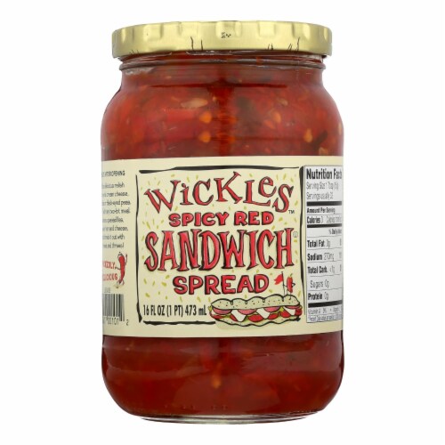 Wickle's Spicy Red Sandwich Spread - Case of 6 - 16 FZ Perspective: front