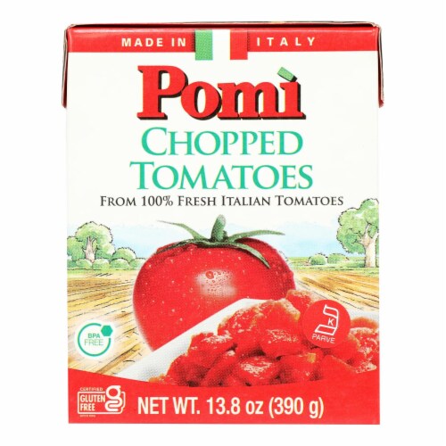 Pomi Tomatoes - Tomatoes Chopped - Case of 12-13.8 OZ Perspective: front
