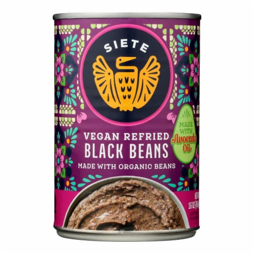 Siete - Beans Black Refried - Case of 12-16 OZ Perspective: front