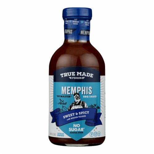True Made Foods - Bbq Sauce Memphis No Sugar - Case of 6-18 OZ Perspective: front