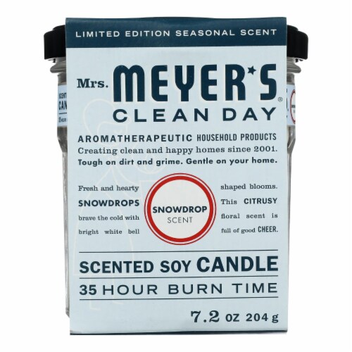 Mrs. Meyer's Clean Day - Soy Candle Snow Drop - Case of 6-7.2 OZ Perspective: front
