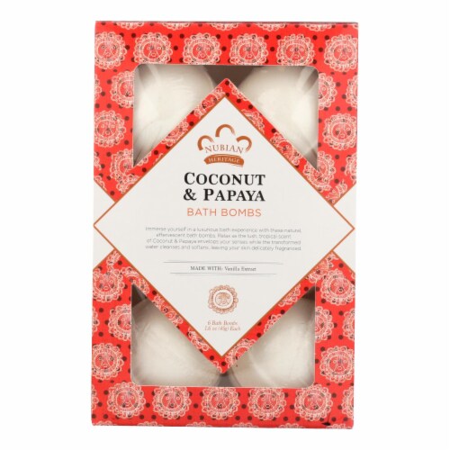 Nubian Heritage Coconut & Papaya Bath BomBased - 1 Each - 6 CT Perspective: front