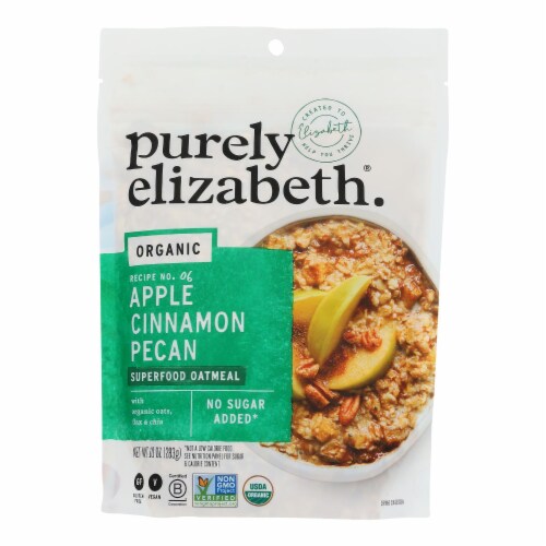 Purely Elizabeth Ancient Grain Organic Oatmeal - Apple Cinnamon Pecan - Case of 6 - 10 oz. Perspective: front