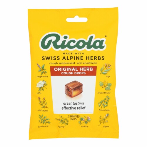 Ricola - Cough Drop Original Herb - Case of 8-21 CT Perspective: front