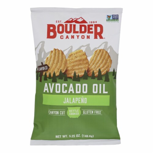 Boulder Canyon - Kettle Chips - Avocado Oil Jalapeno - Case of 12 - 5.25 oz. Perspective: front