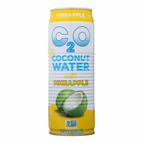 C2O Coconut Water With Pineapple Juice And Coconut Pulp - Case of 12 - 17.5 FZ Perspective: front
