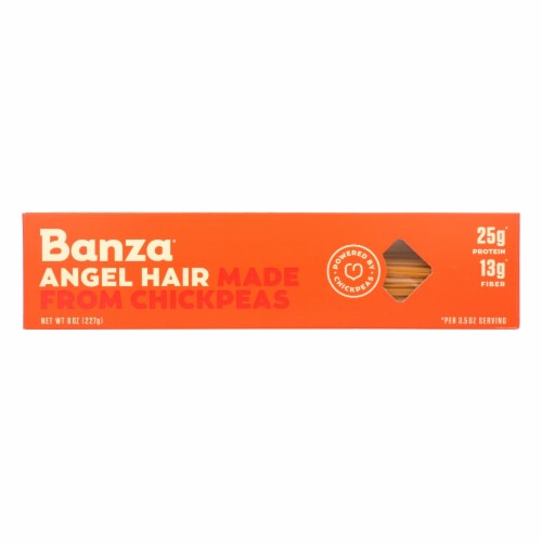 Banza Angel Hair Chickpea Pasta - Case of 12 - 8 OZ Perspective: front