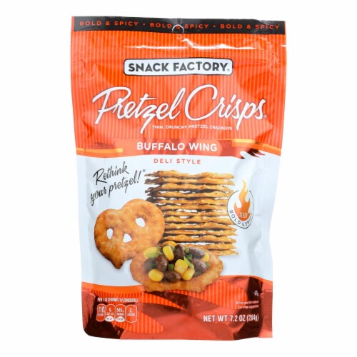 Snack Factory Buffalo Wing Pretzel Crisps Perspective: front