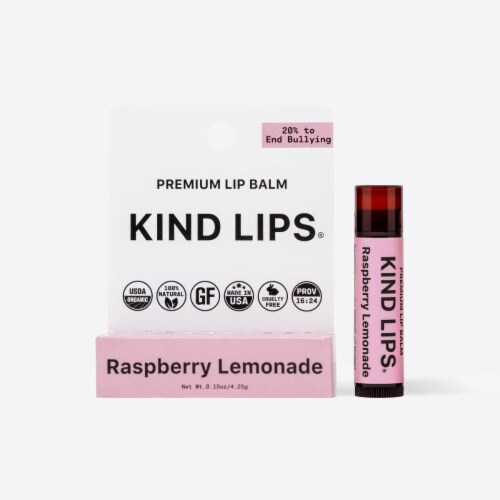 Kind Lips - Lp Balm Raspberry Lemon 12pk - Case of 12-.15 OZ Perspective: front