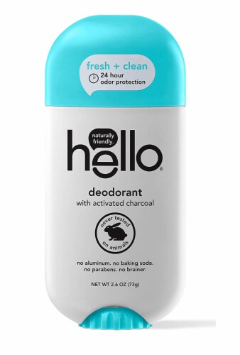 Hello Activated Charcoal Clean Fresh Deodorant - 2.6 Oz Perspective: front