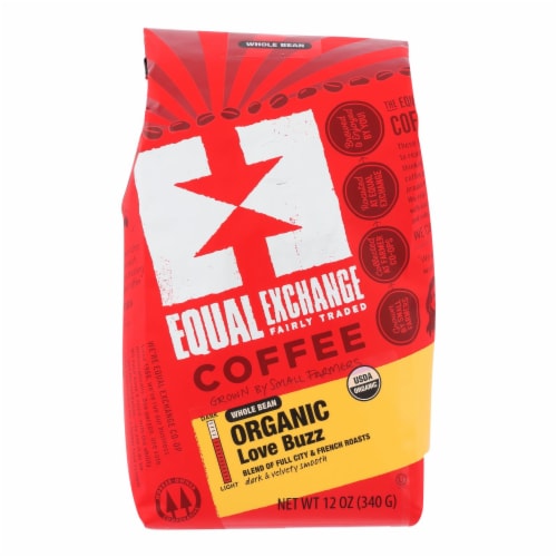 Equal Exchange - Coffee Organic Whole Bean Love Buzz - Case of 6 - 12 OZ Perspective: front