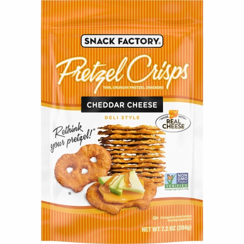 Snack Factory Cheddar Cheese Pretzel Crisps Perspective: front