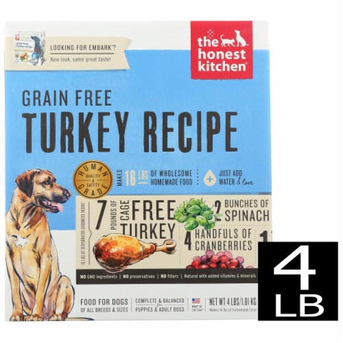 The Honest Kitchen Embark - Grain Free Turkey Dog Food - 4 lb. Perspective: front