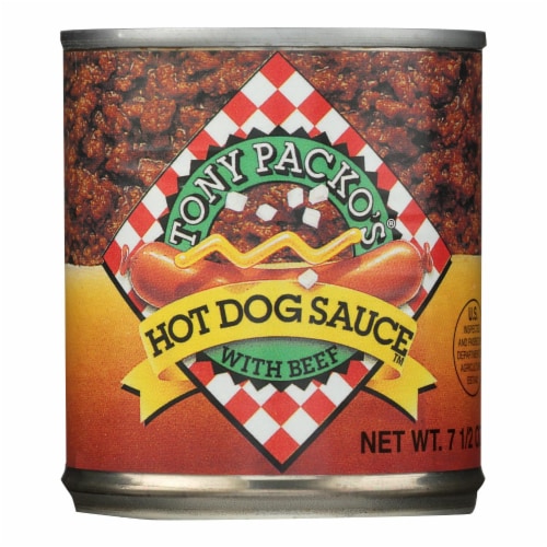 Tony Packo's Hot Dog Sauce With Beef - Case of 12 - 7.5 OZ Perspective: front