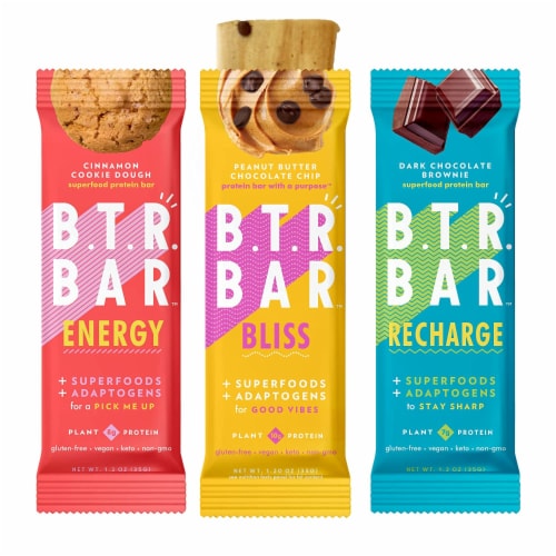 6 Sampler Pack Energy Bars - Low Carb Protein Bars - No Added Sugar - High Fiber Vegan Bars Perspective: front