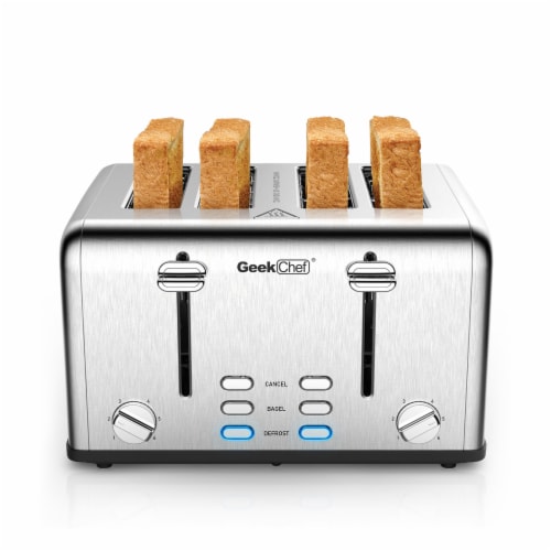 Toaster 4 Slice, Geek Chef Stainless Steel Extra-Wide Slot Toaster with  Dual Control Panels, 1 Pack - Fred Meyer