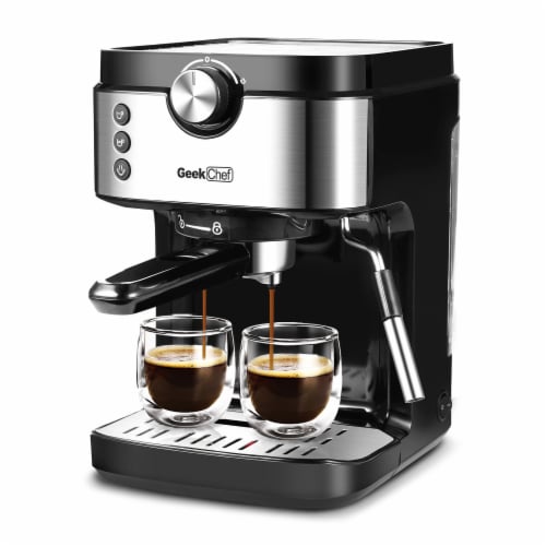 Espresso Machine 15 Bar Black Coffee Machine With Foaming Milk