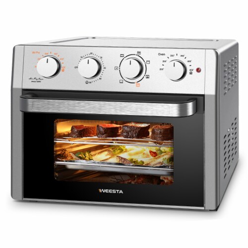 WEESTA Air Fryer Toaster Oven 24 Quart - 7-In-1 Convection Oven - Gun grey Perspective: front
