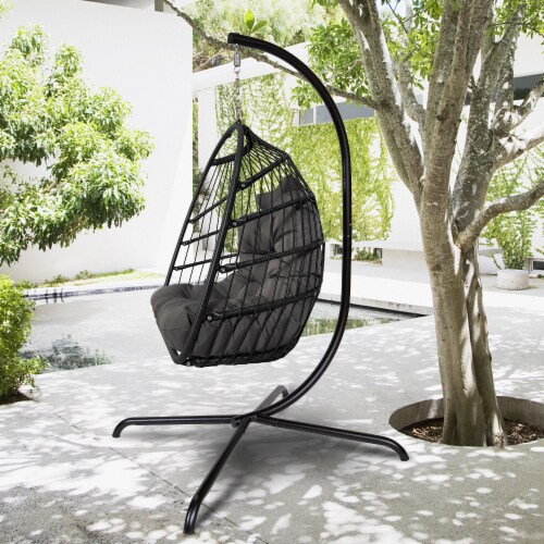 Black rattan egg chair sale
