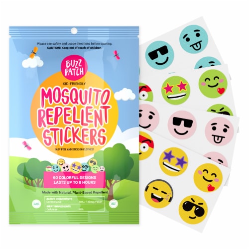 BuzzPatch Mosquito Repellent Patches for Kids (60 Pack) Perspective: front