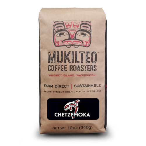 Mukilteo Chetzemoka Dark Roast Whole Bean Coffee Perspective: front