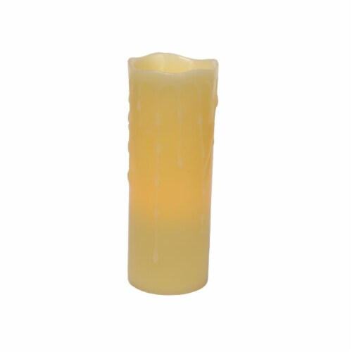 LED Wax Dripping Pillar Candle (Set of 3) 3 Dx8 H Wax/Plastic - 2 C Batteries Not Incld. Perspective: front