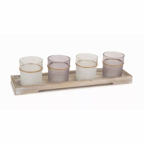 Candle Garden (Set of 2 ) 3.25 H Glass, includes Tray 15 L Wood, 1 - Fry's  Food Stores